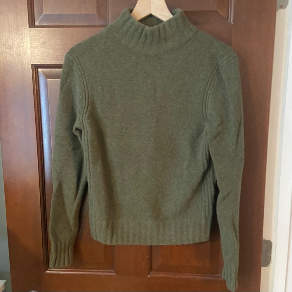 J. Crew Olive Green Wool-Blend Sweater - Small